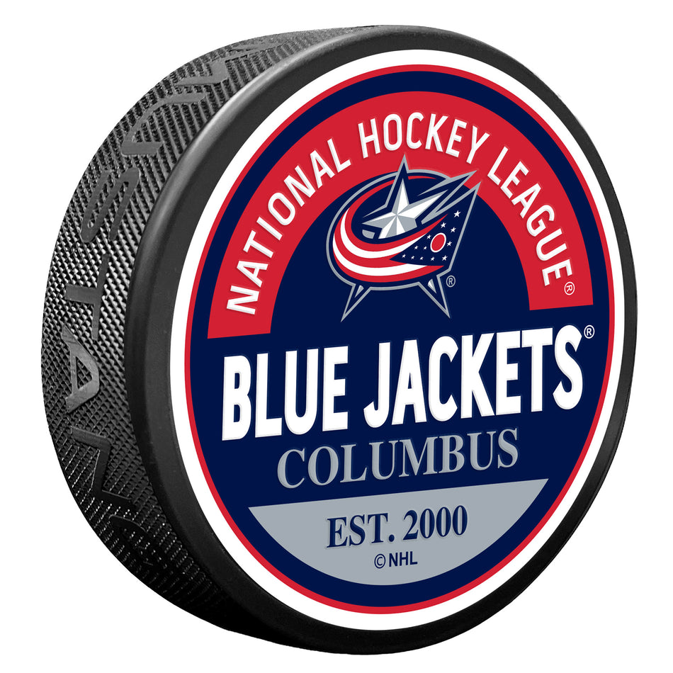 Columbus Blue Jackets Puck - Block Design