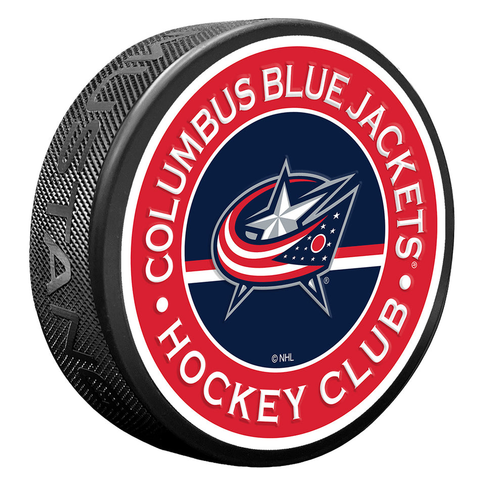 Columbus Blue Jackets Puck - Stripe Design