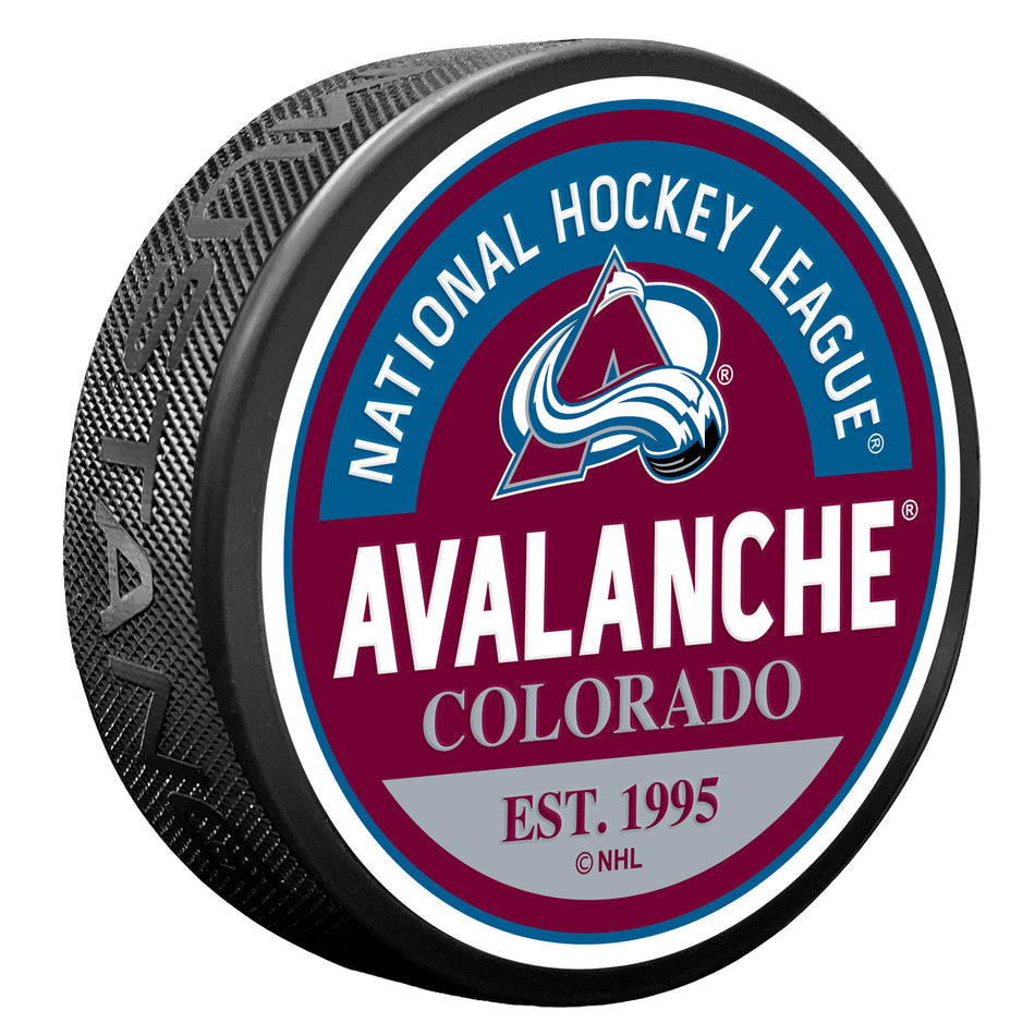 Colorado Avalanche Puck - Block Design