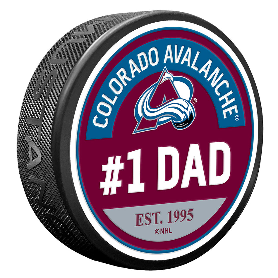 Colorado Avalanche Puck - #1 Dad Design