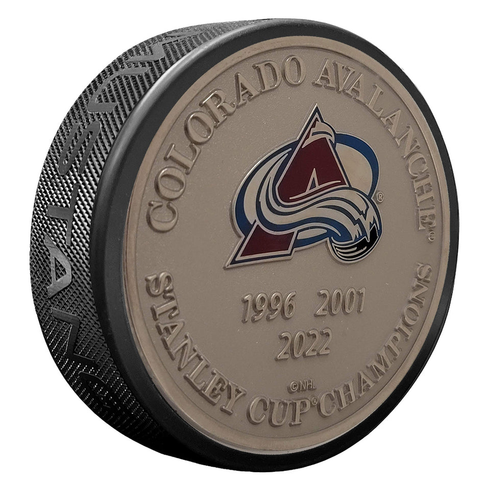 Colorado Avalanche Puck - Medallion Stanley Cup Years