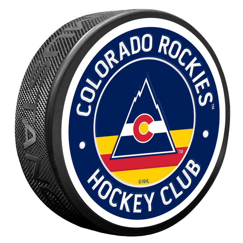 Colorado Rockies Vintage Striped Textured Puck