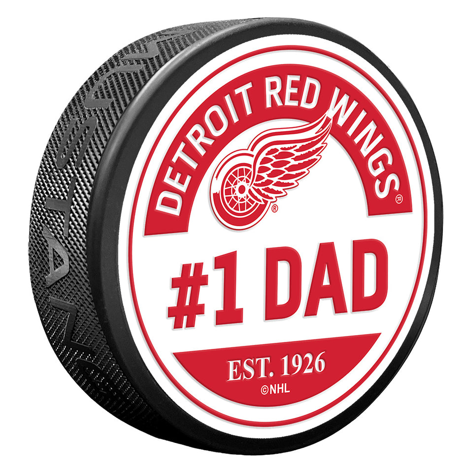 Detroit Red Wings Puck - #1 Dad Design