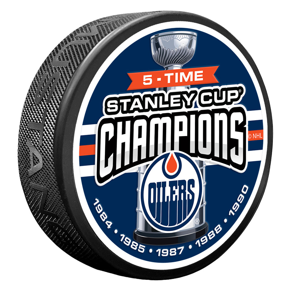 Edmonton Oilers Puck -  5 TIME CHAMPS
