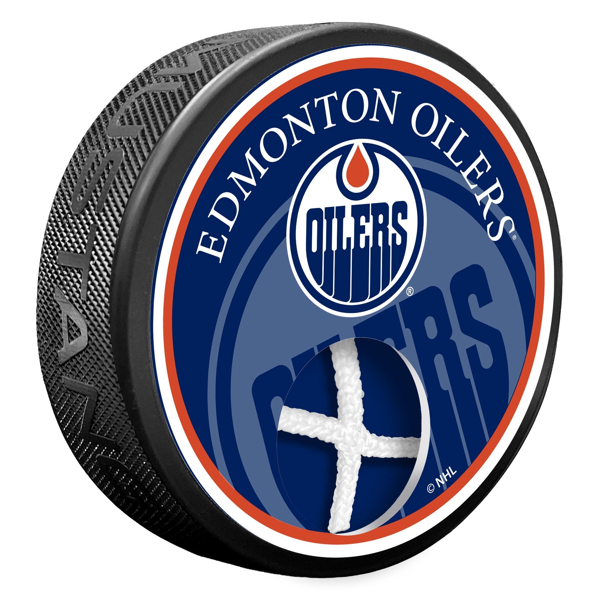 Edmonton Oilers Puck - Game Used Net | Sports Decor – Hockey Hall of Fame