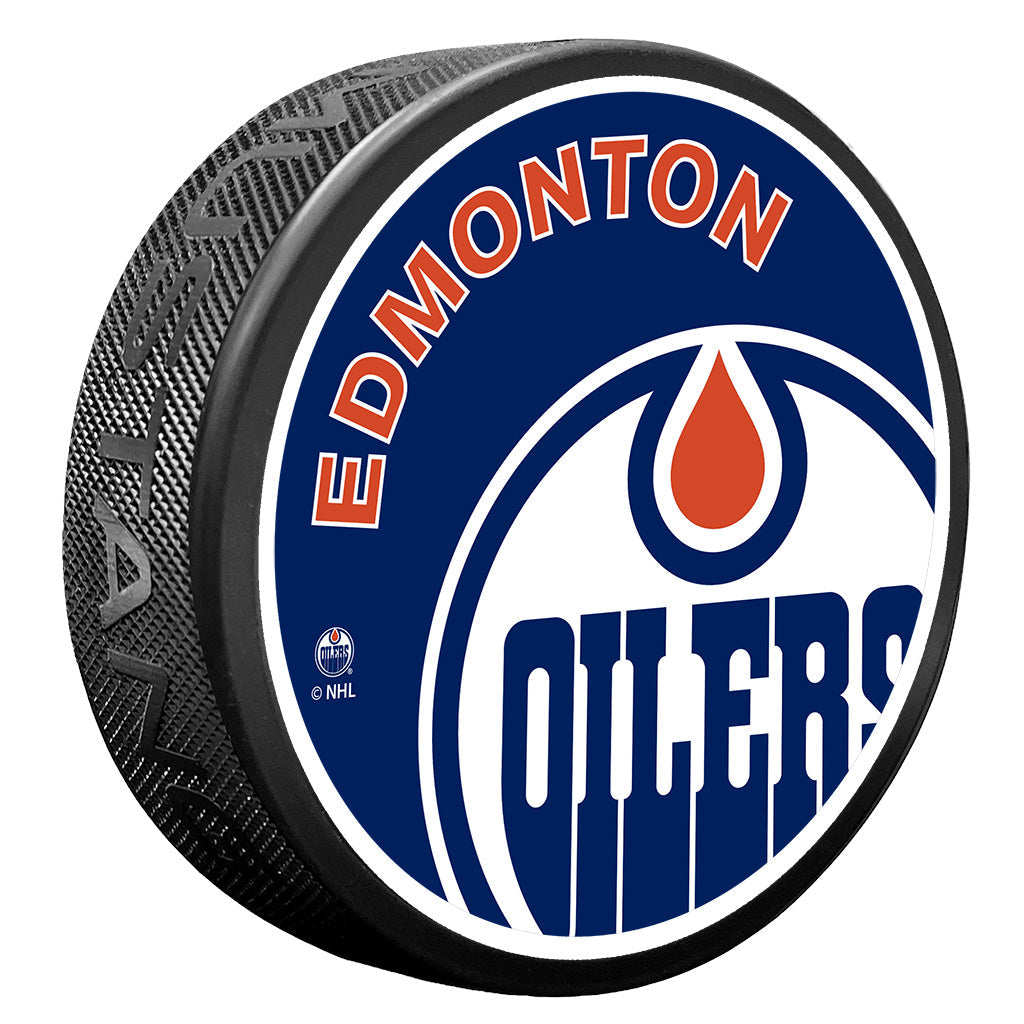 Edmonton Oilers Puck - Icon | Hockey Hall of Fame Shop