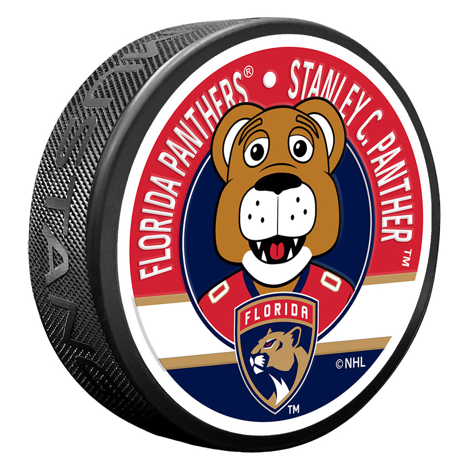 Florida Panthers Stanley C Mascot Textured Puck
