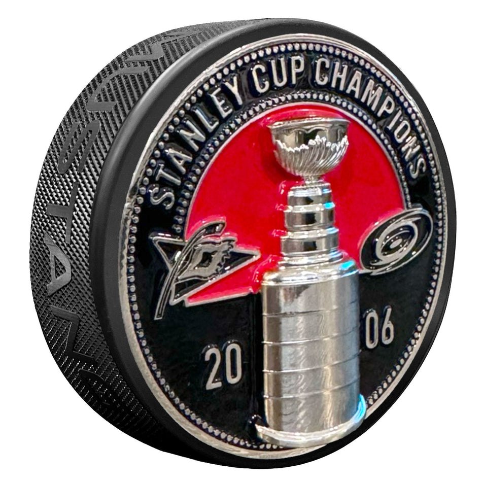 Carolina Hurricanes Puck | Ultra 3D Stanley Cup Medallion