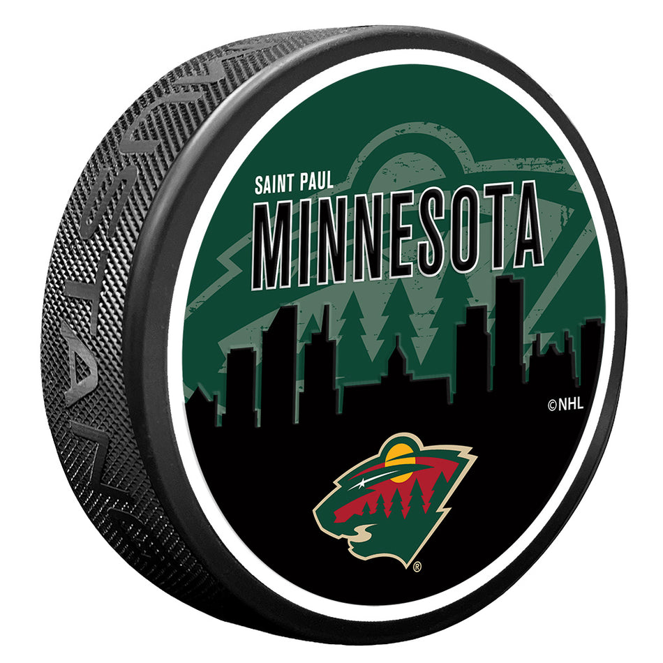 Minnesota Wild Skyline Puck