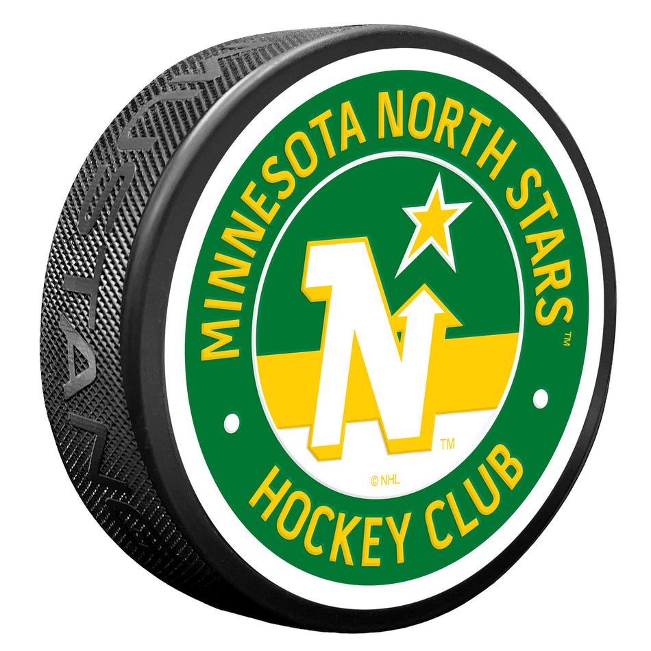 Minnesota North Stars Vintage Striped Textured Puck