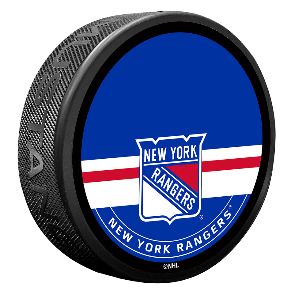 New York Rangers Autograph Puck with Texture