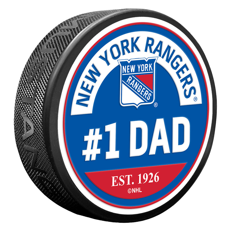 New York Rangers Puck - #1 Dad Design