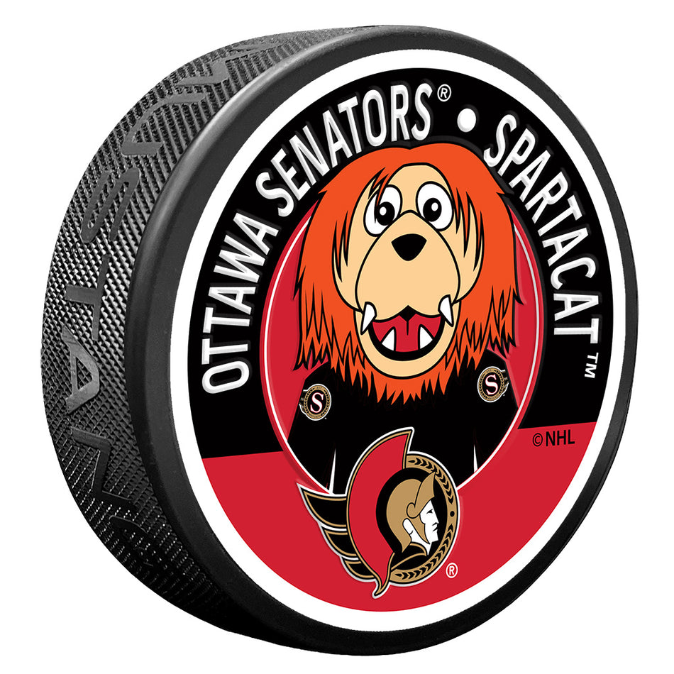 Ottawa Senators Sparty Mascot Textured  Puck