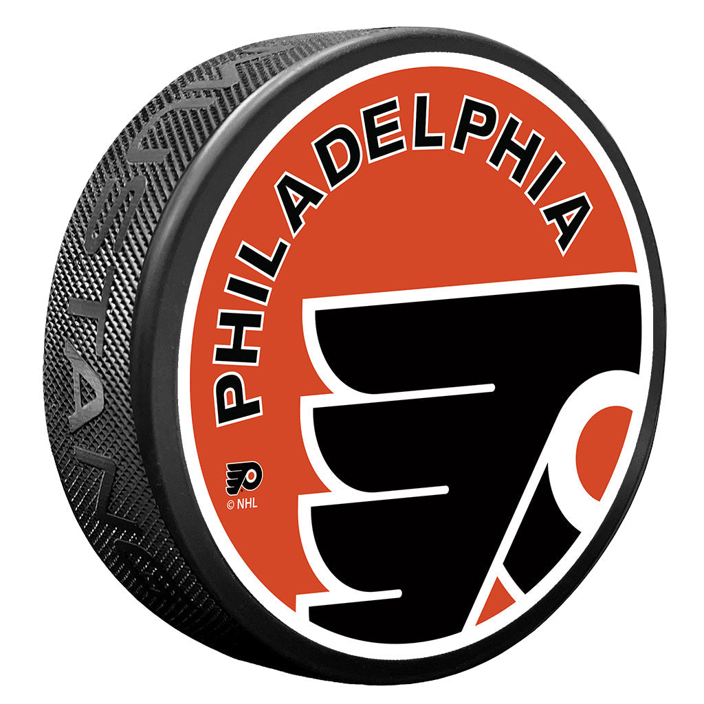 Puck Features Philadelphia Flyers Puck - Icon | Hockey Hall of Fame Shop