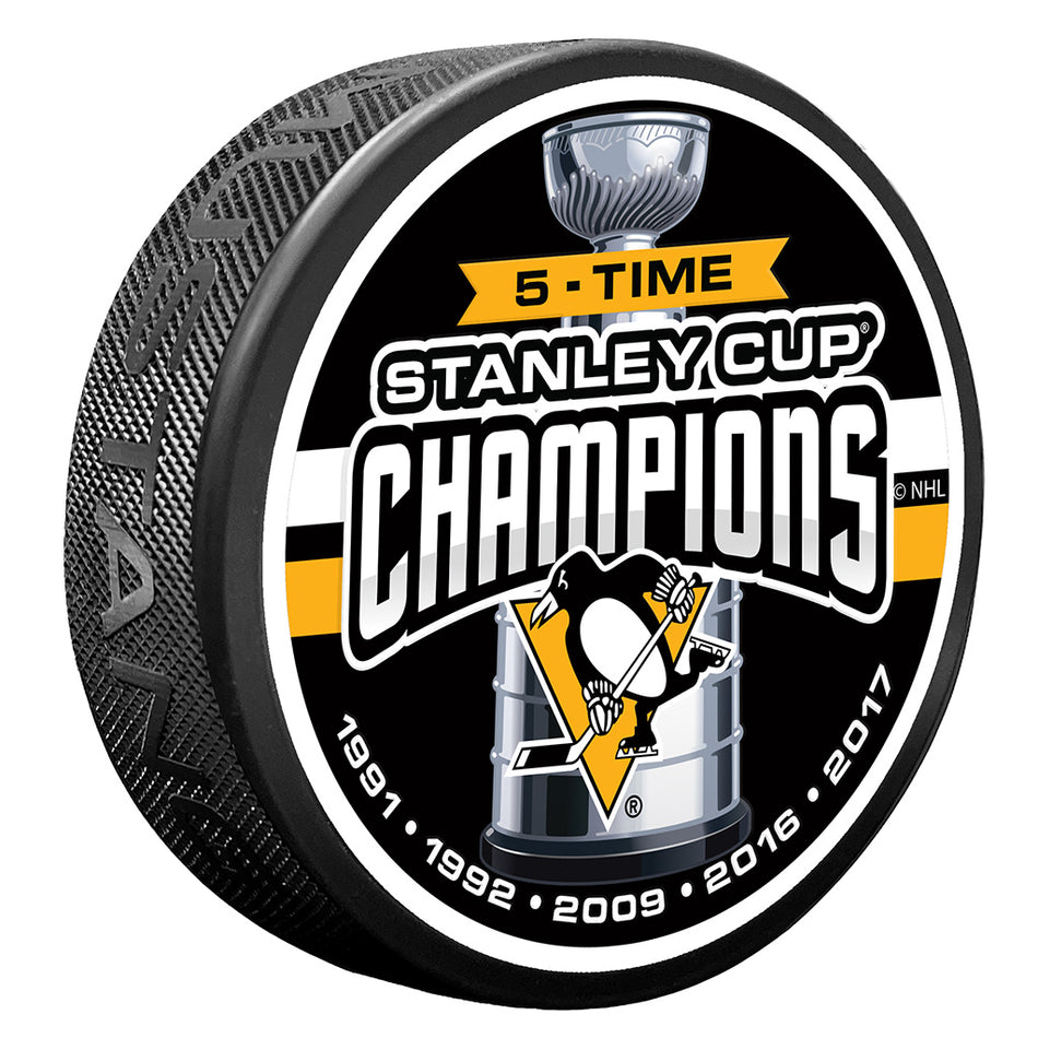 Pittsburgh Penguins Puck -  5 TIME CHAMPS