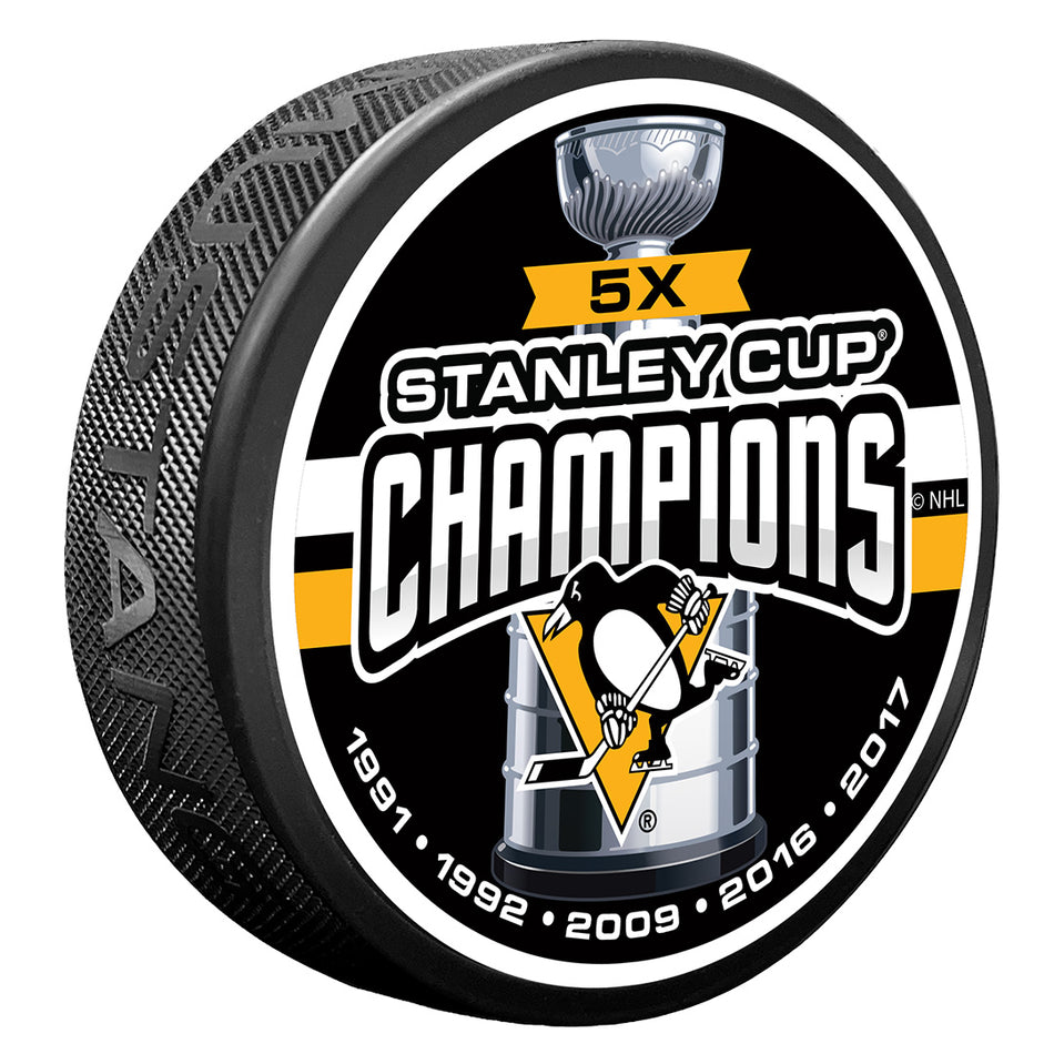 Pittsburgh Penguins Puck -  5 TIME CHAMPS