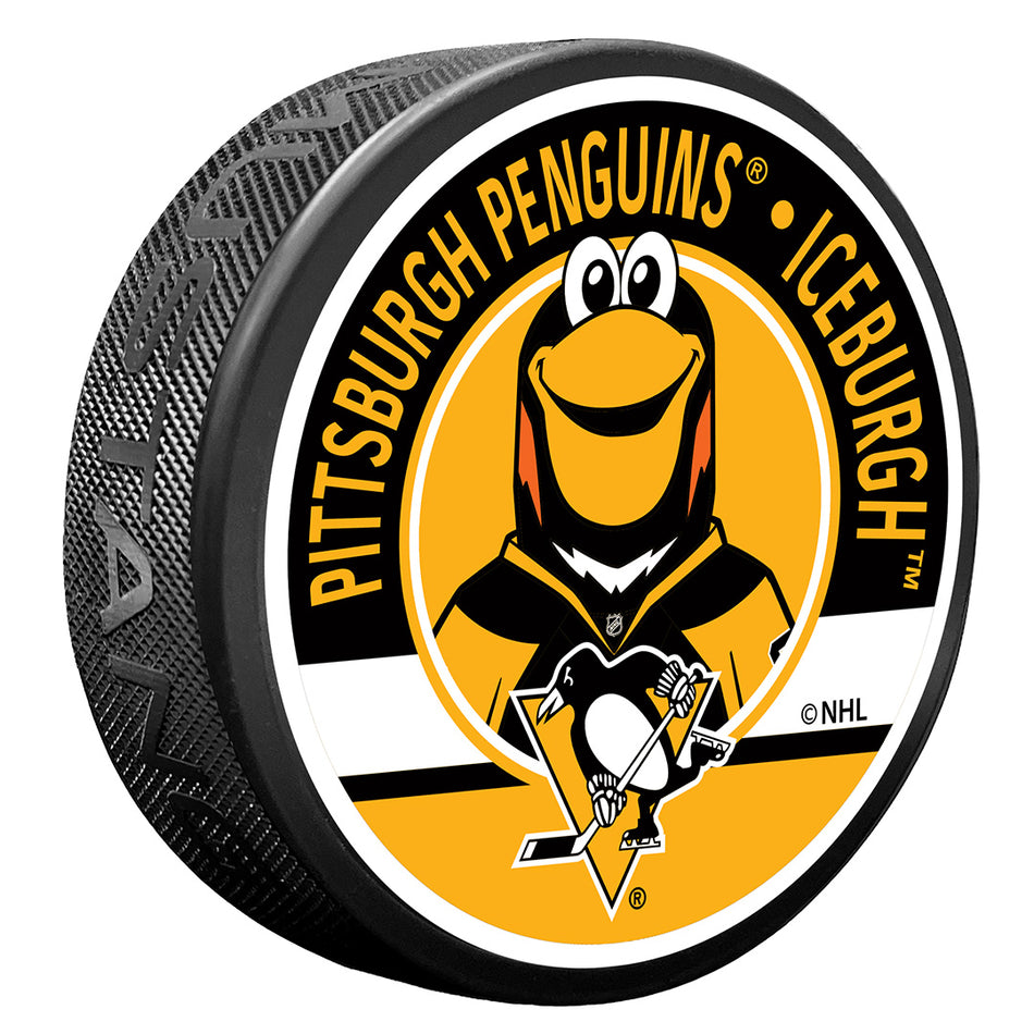 Pittsburgh Penguins Iceburgh Mascot Textured Puck