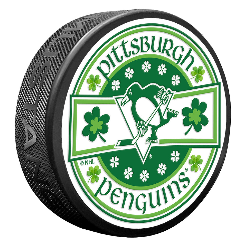 Pittsburgh Penguins Lucky St. Patricks Day Puck
