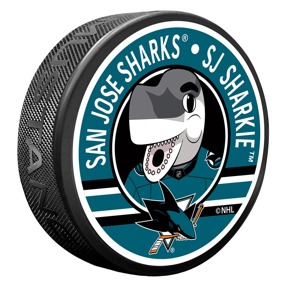 San Jose Sharks Sharkie Mascot Textured Puck