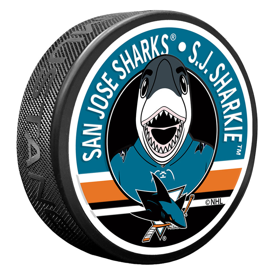 San Jose Sharks Sharkie Mascot Textured Puck