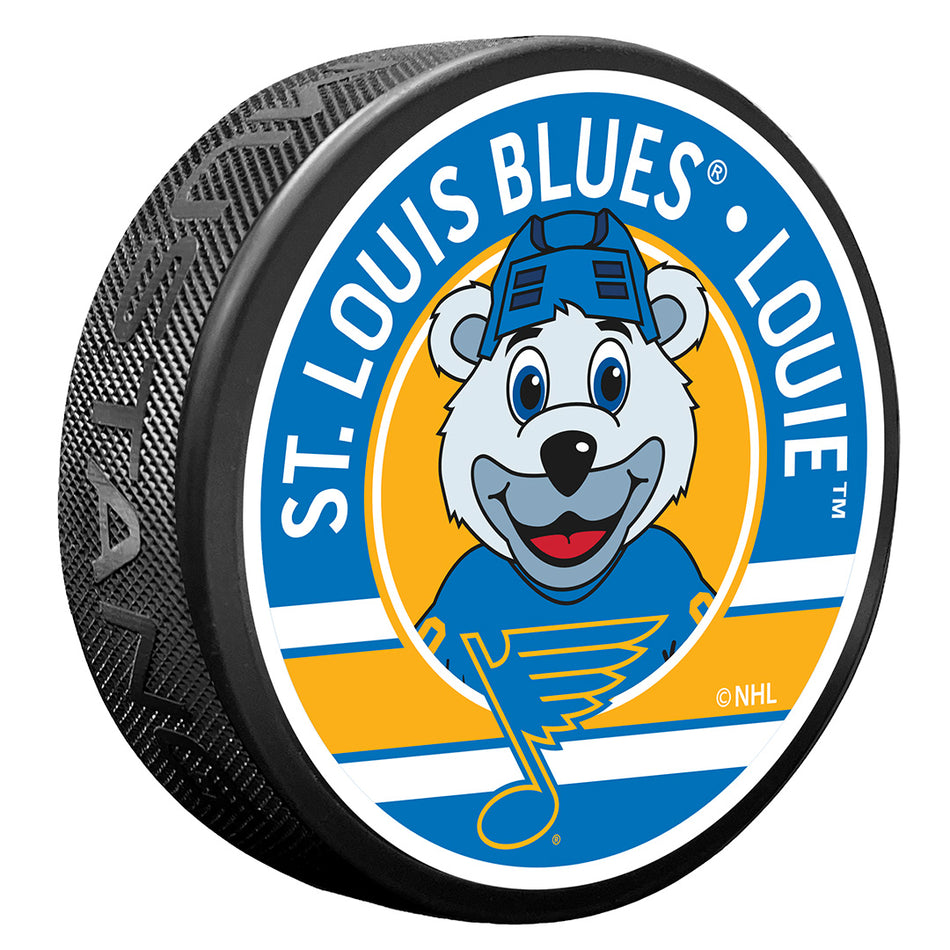 St. Louis Blues Louie Mascot Textured Puck