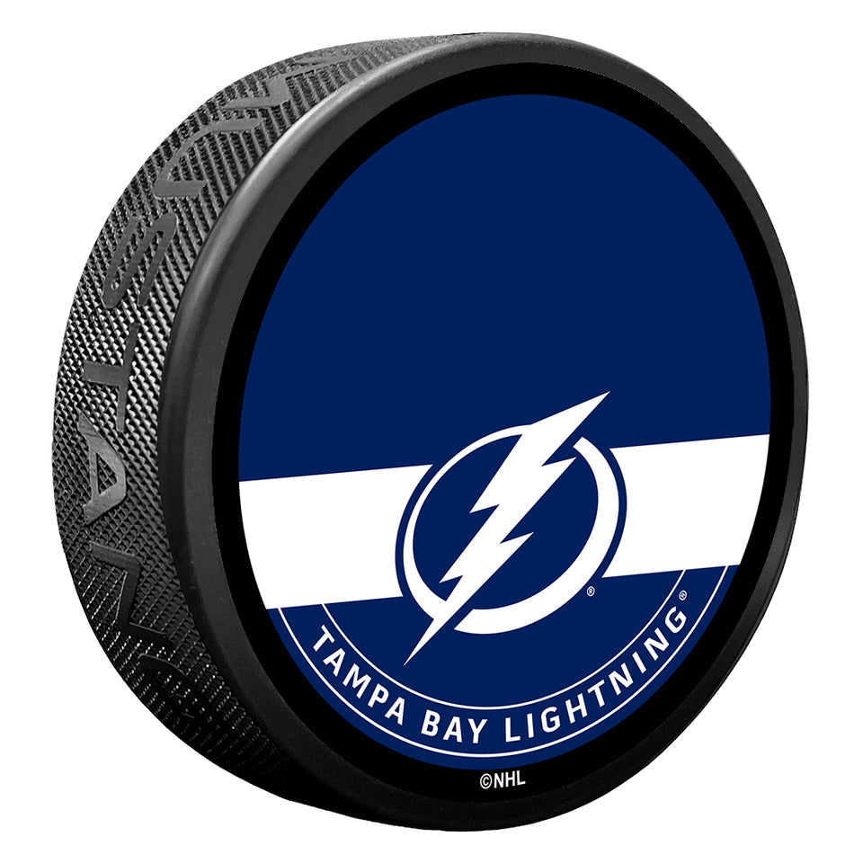 Tampa Bay Lightning Autograph Puck with Texture