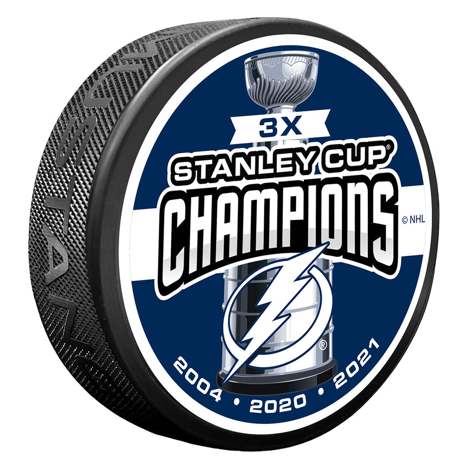 Tampa Bay Lightning Puck -  3 TIME CHAMPS