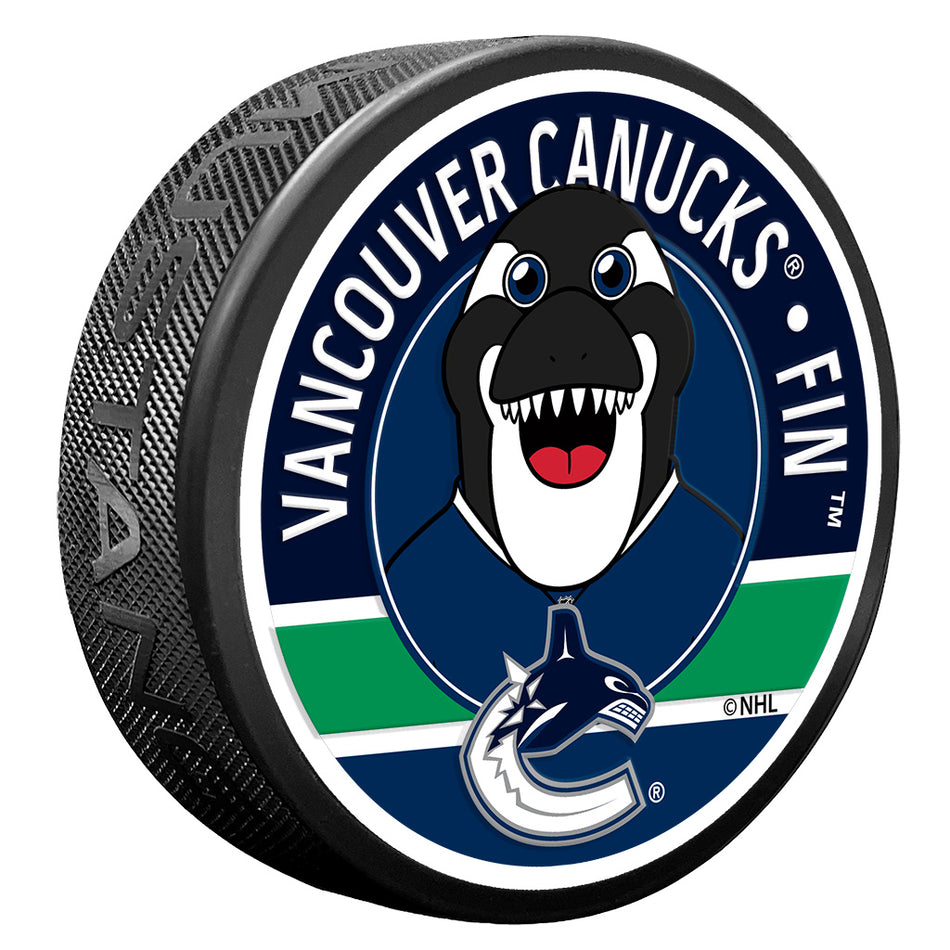 Vancouver Canucks Fin Mascot Textured Puck