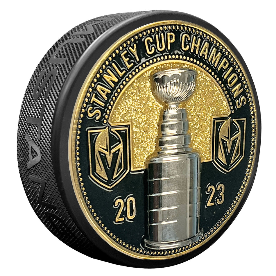 New York Islanders Puck - 50th Anniversary Medallion, HHOF