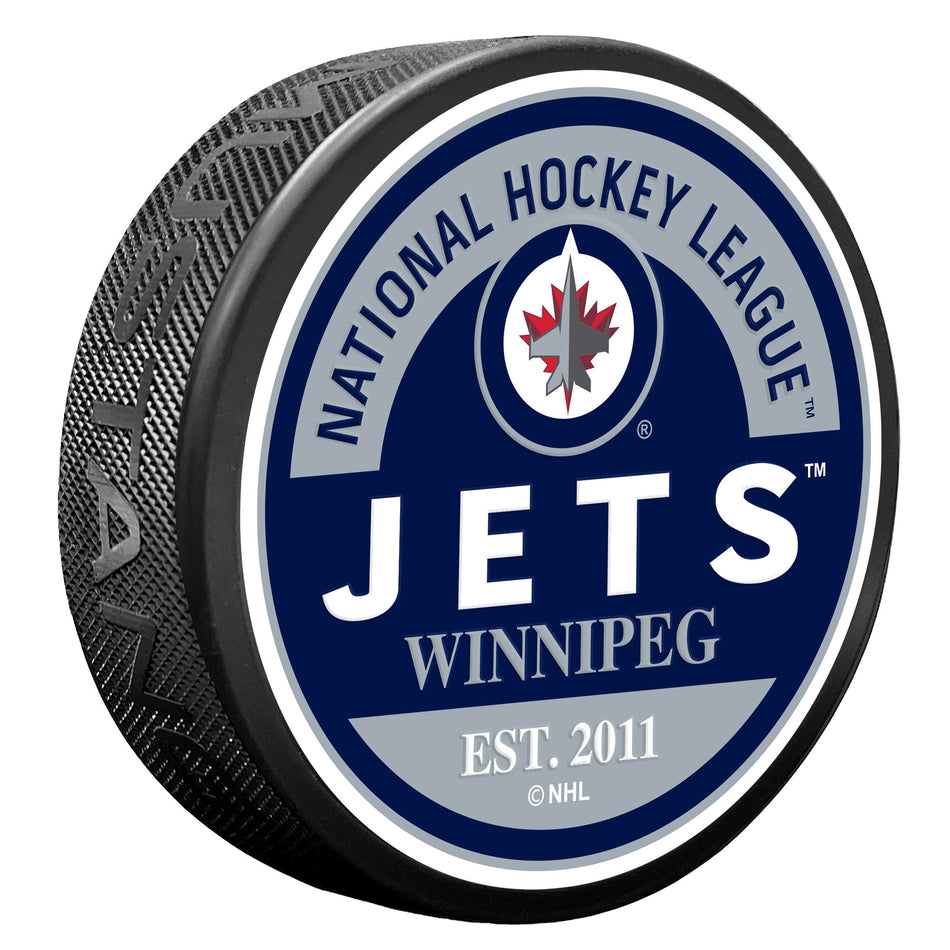 Winnipeg Jets Puck - Block Design