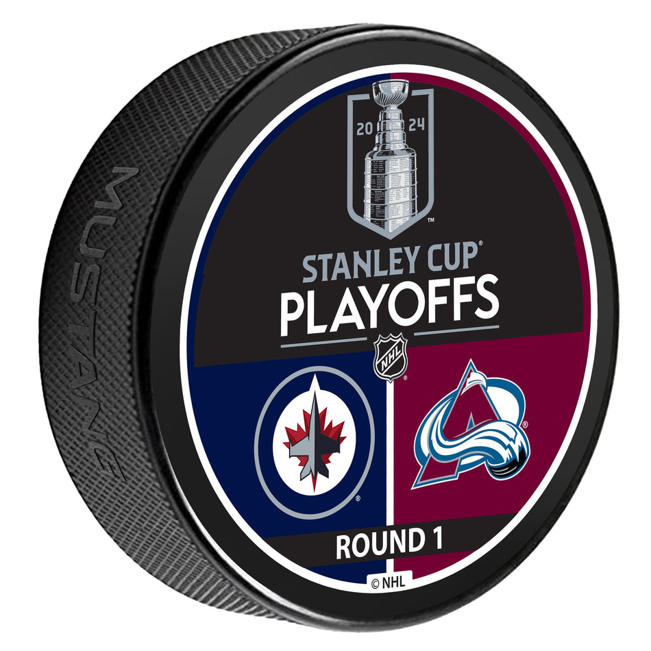 2024 NHL Stanley Cup Playoffs Puck | Winnipeg Jets / Colorado Avalanche Match Up