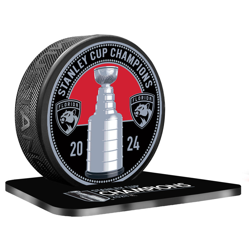 PREORDER | Florida Panthers Stanley Cup Champions Ultra 3D Medallion Puck with Stand