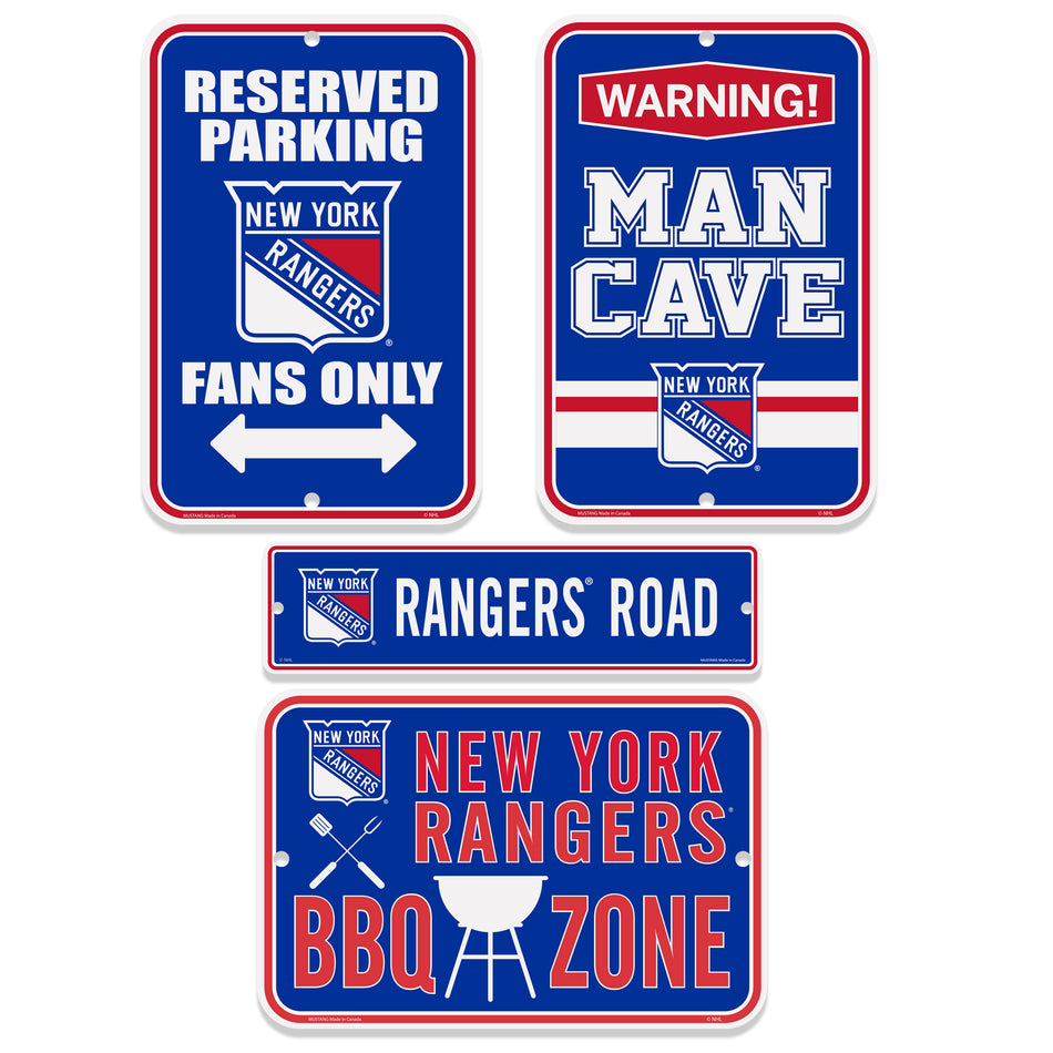 New York Rangers Fan Four Pack Sign Set