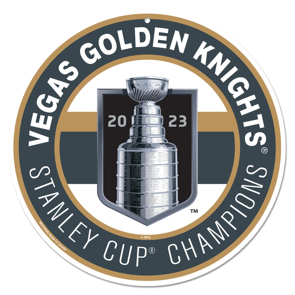Vegas Golden Knights Stanley Cup Champions Sign - 12" Round