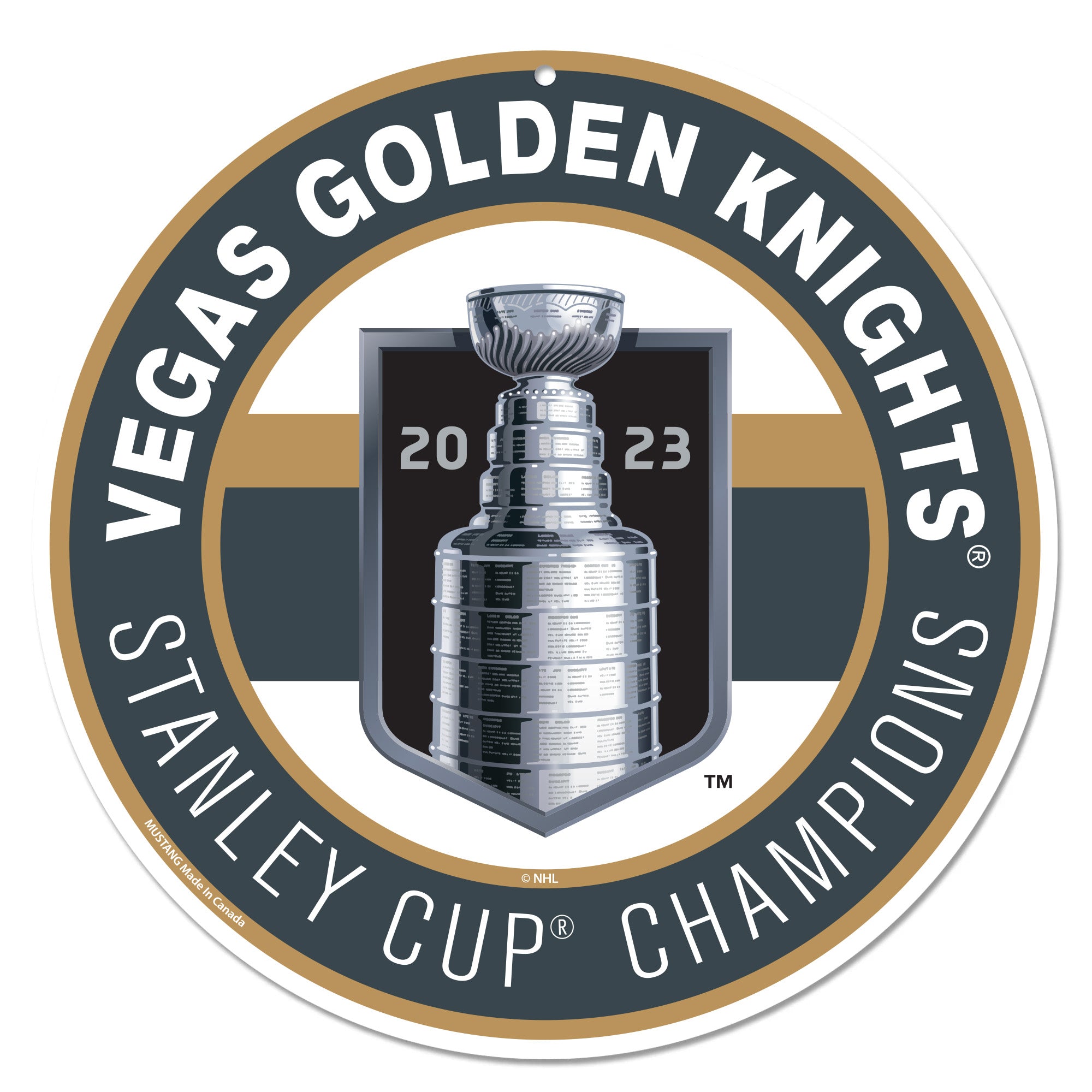 Vegas Golden Knights Stanley Cup Champions Sign 12 Round Hockey Hall Of Fame 