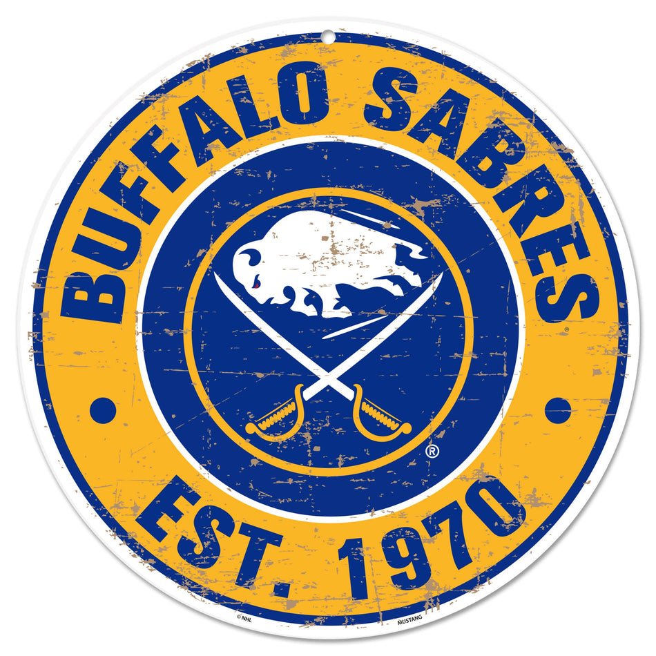 Buffalo Sabres | 12" Distressed Round Sign