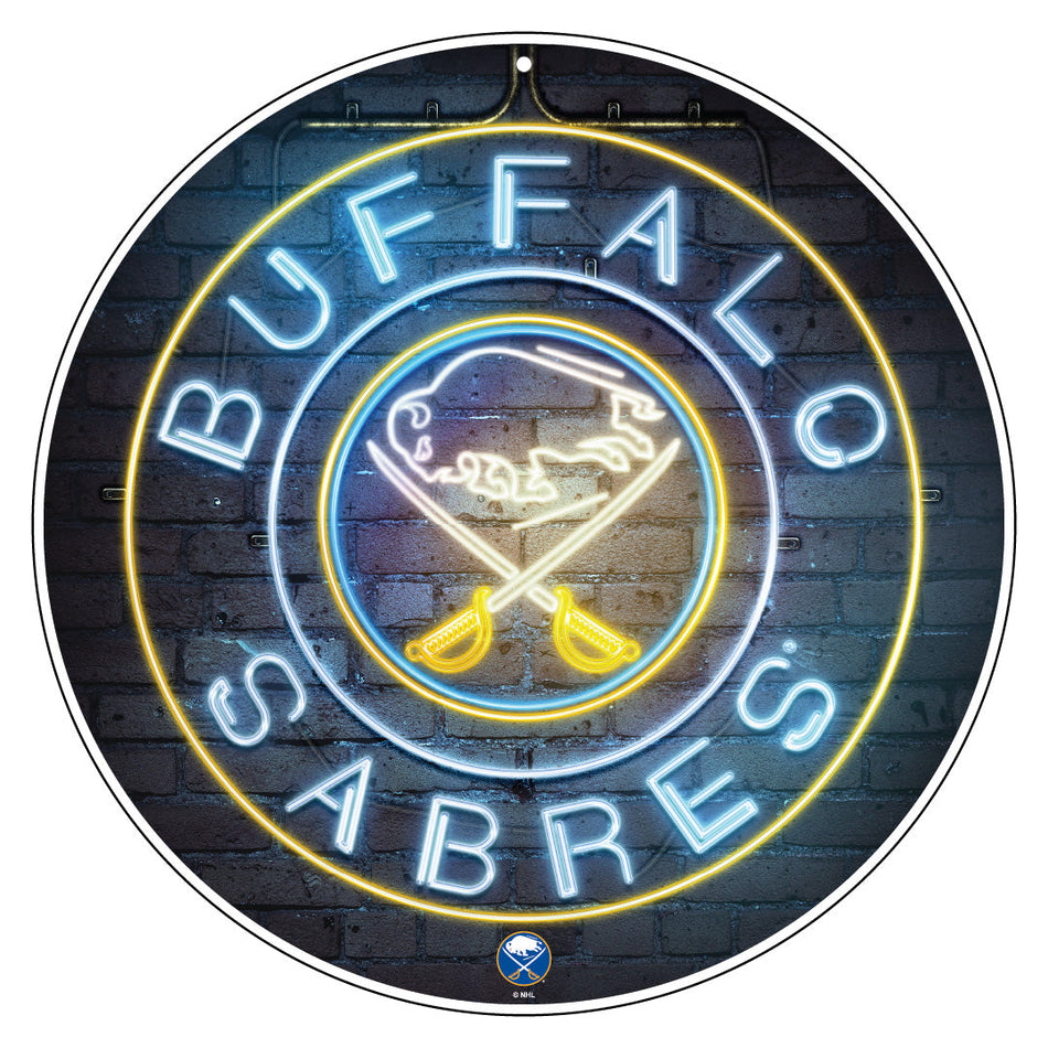 Buffalo Sabres Sign | 22" Round Neon Design