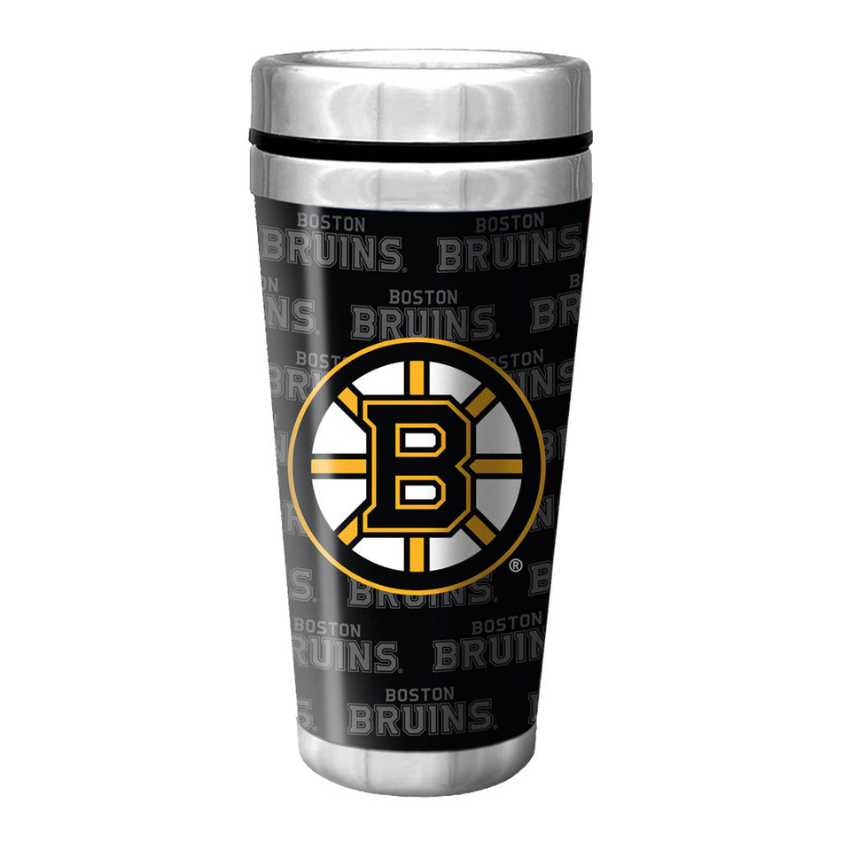 Boston Bruins Travel Mug - 16 oz. Full Wrap Wallpaper
