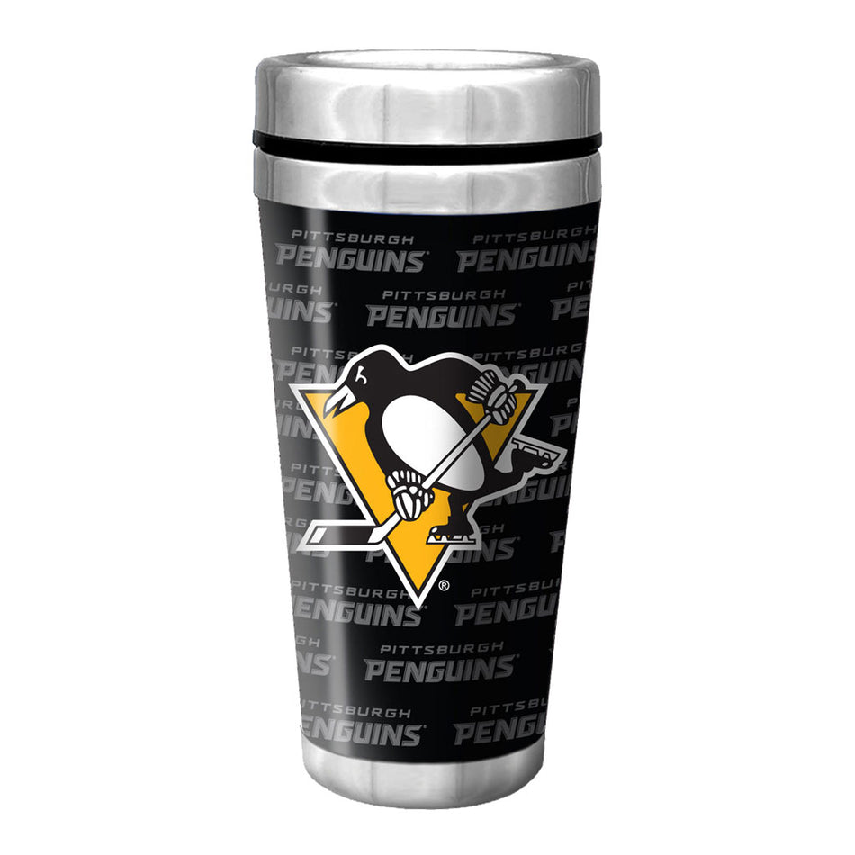 Pittsburgh Penguins 16oz Full Wrap Wallpaper Travel Mug