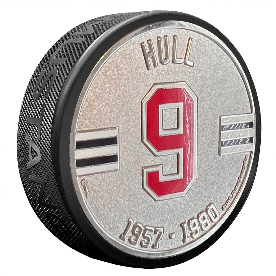 Bobby Hull Puck - Chicago Blackhawks Medallion