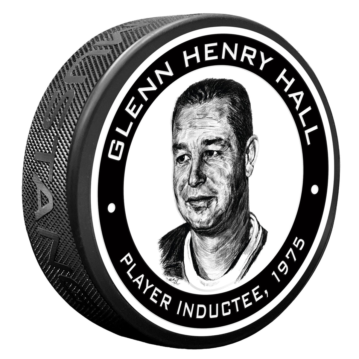 Puck Legend NHL Legends | 1975 Glenn Hall Puck – Hockey Hall of Fame