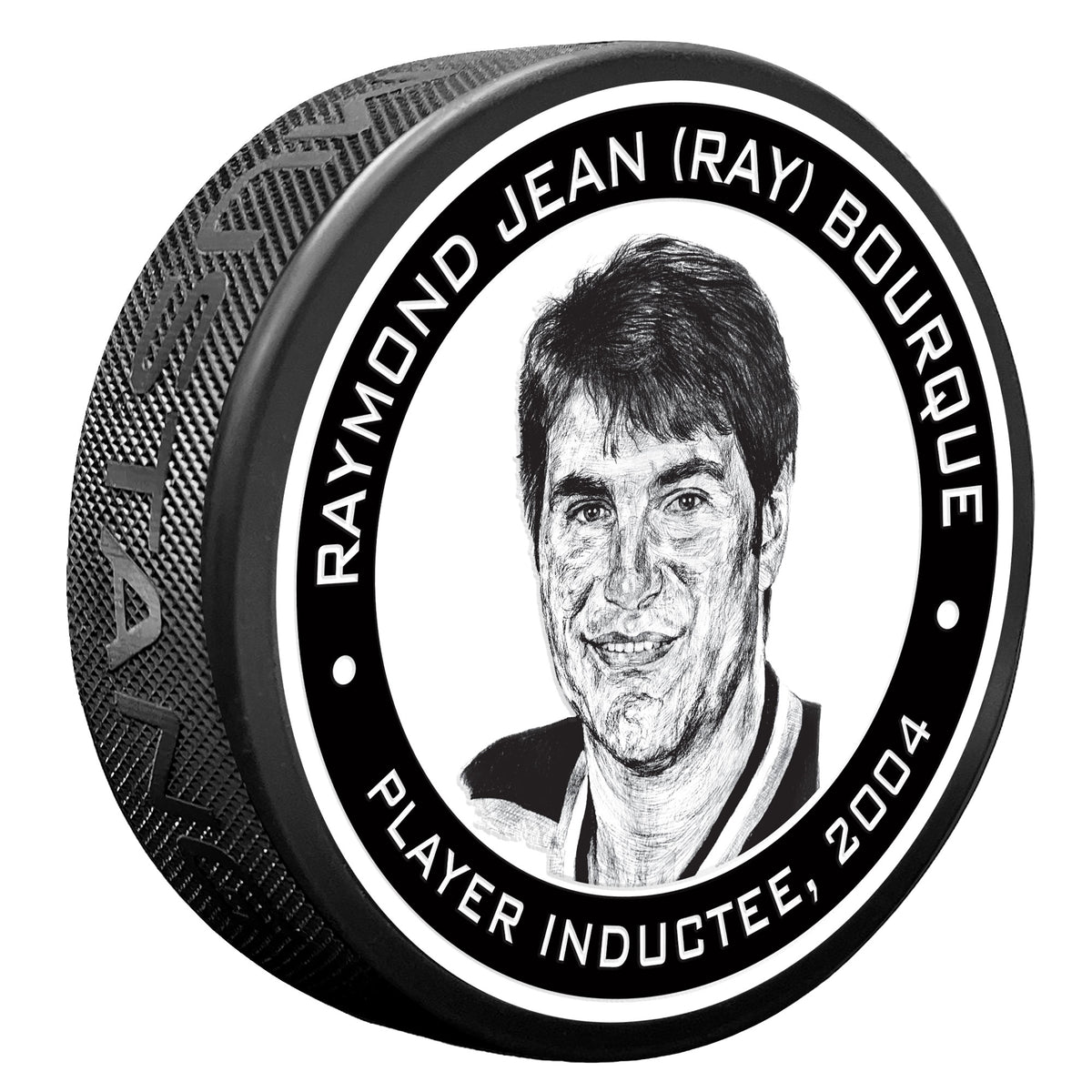 Puck Legend NHL Legends | 2004 Raymond Bourque Puck – Hockey Hall of Fame