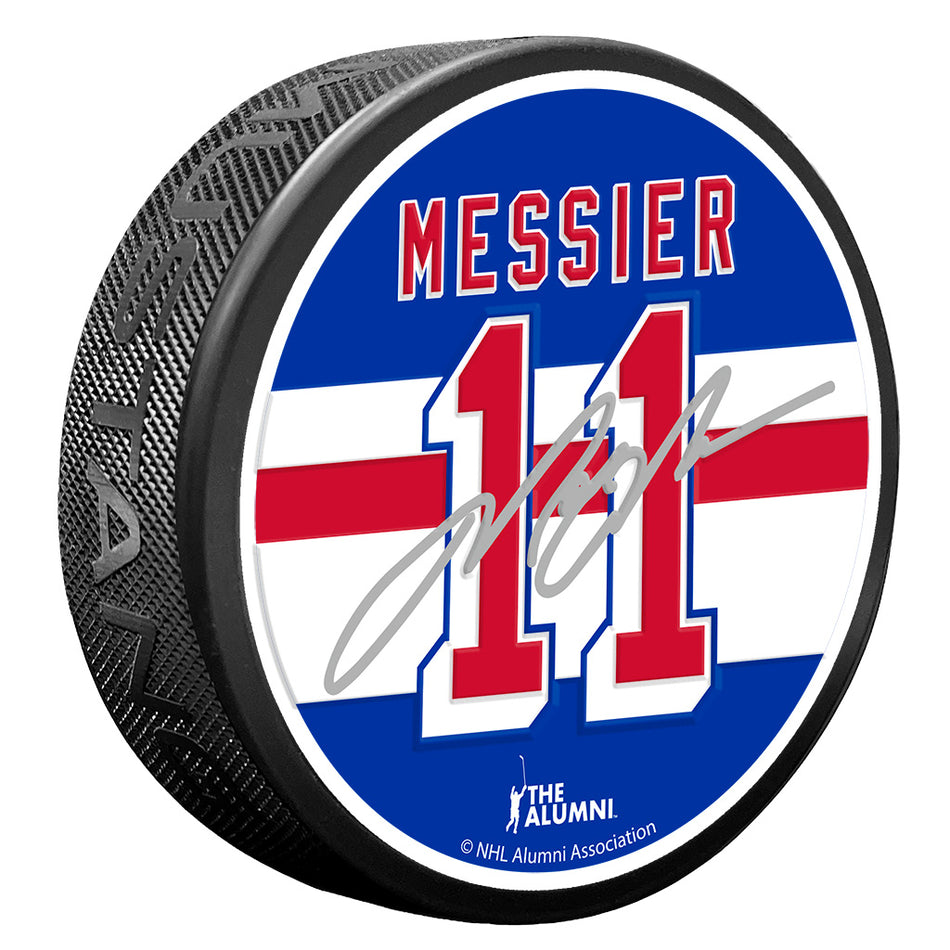 Mark Messier Puck with Replica Signature