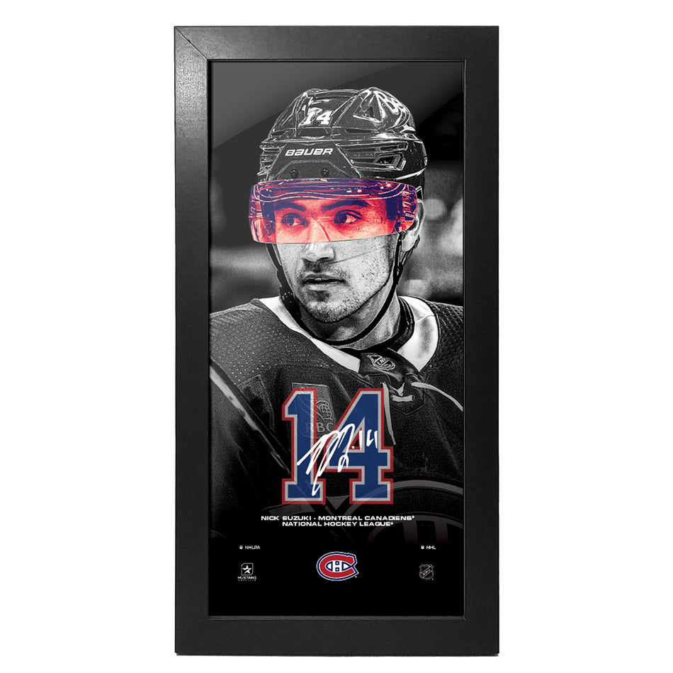 Montreal Canadiens Art | Nick Suzuki Neon Frame 6" x 12"