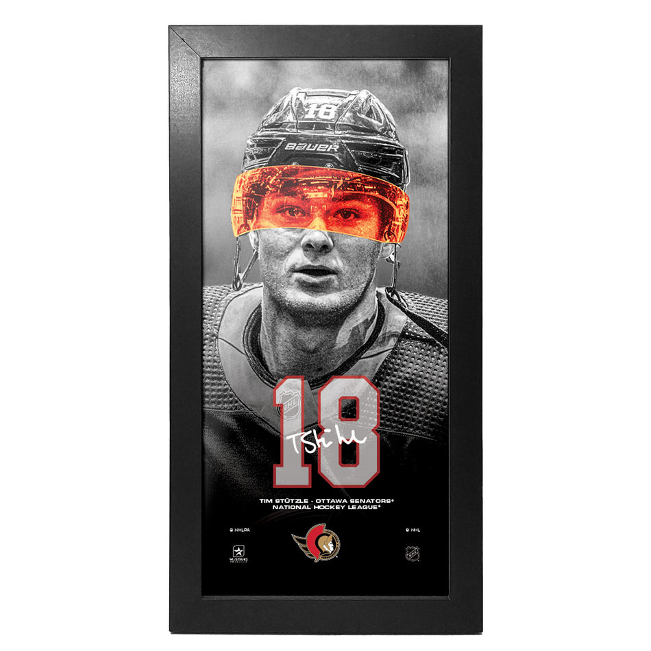 Ottawa Senators Art | Tim Stützle Neon Frame 6" x 12"