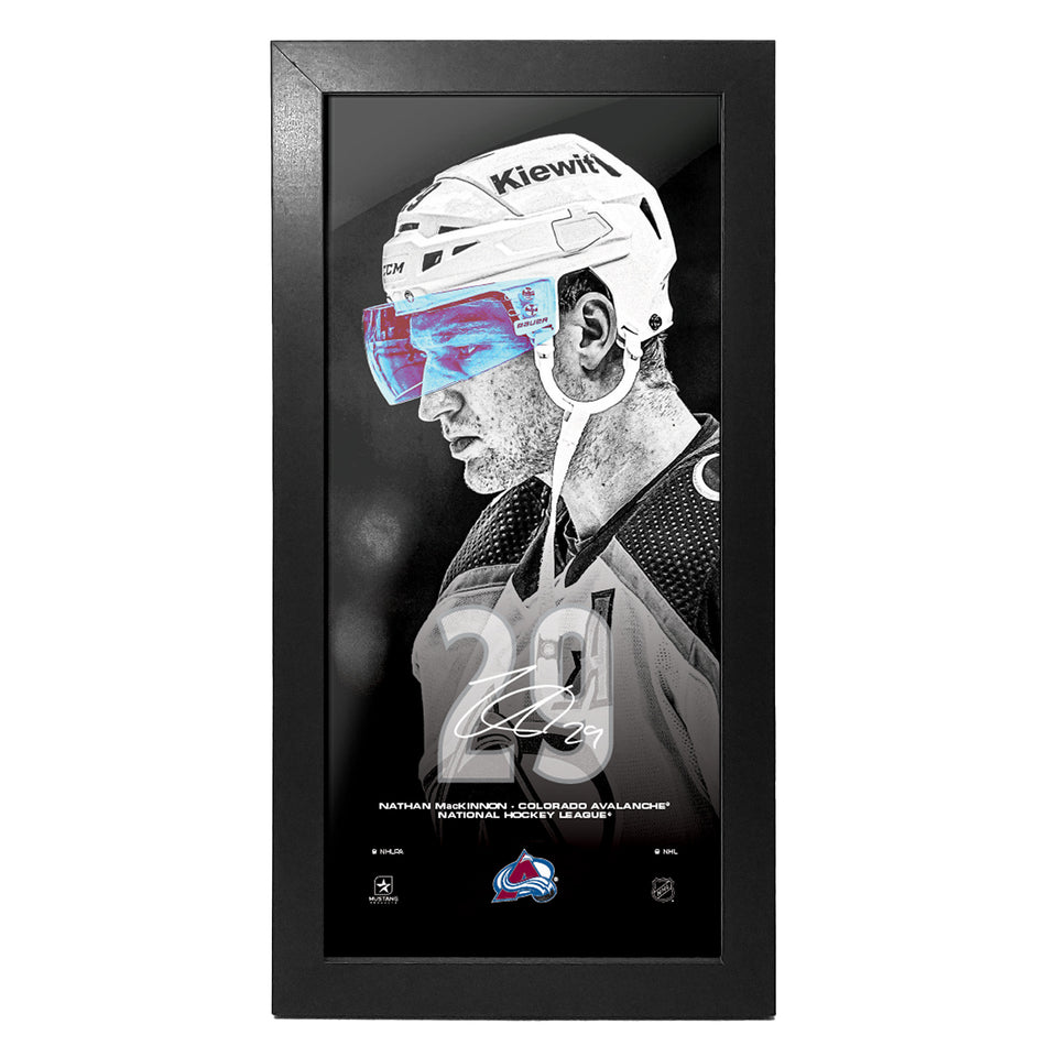 Colorado Avalanche Art | Nathan MacKinnon Neon Frame 6" x 12"