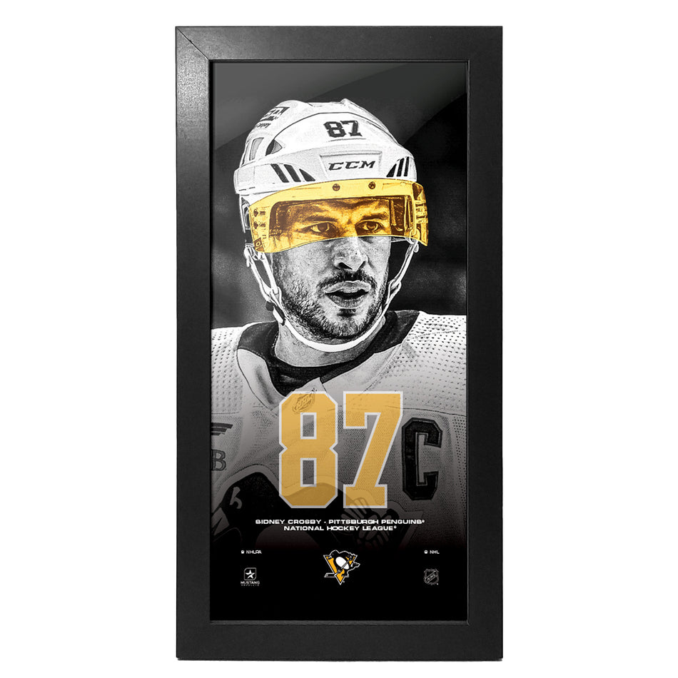 Pittsburgh Penguins Art | Sidney Crosby Neon Frame 6" x 12"