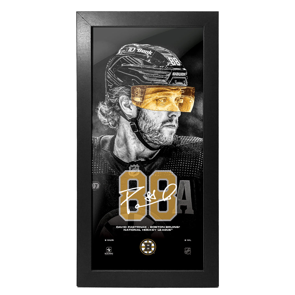 Boston Bruins Wall Art | David Pastrnak Neon Frame 6" x 12"