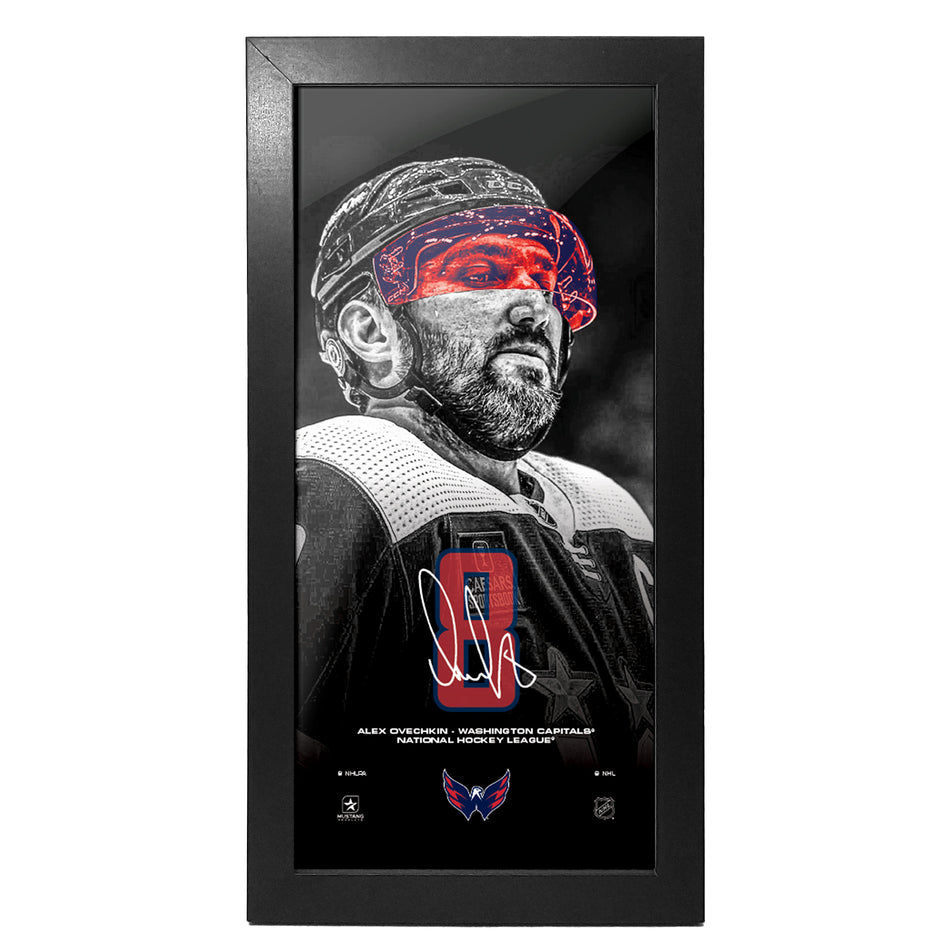 Washington Capitals Wall Art | Alex Ovechkin Neon Frame 6" x 12"