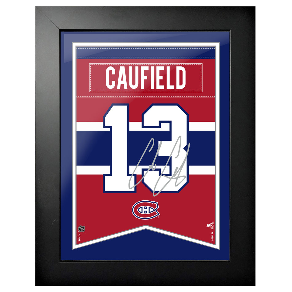 Montreal Canadiens Caufield Framed Player Number with Replica Autograph